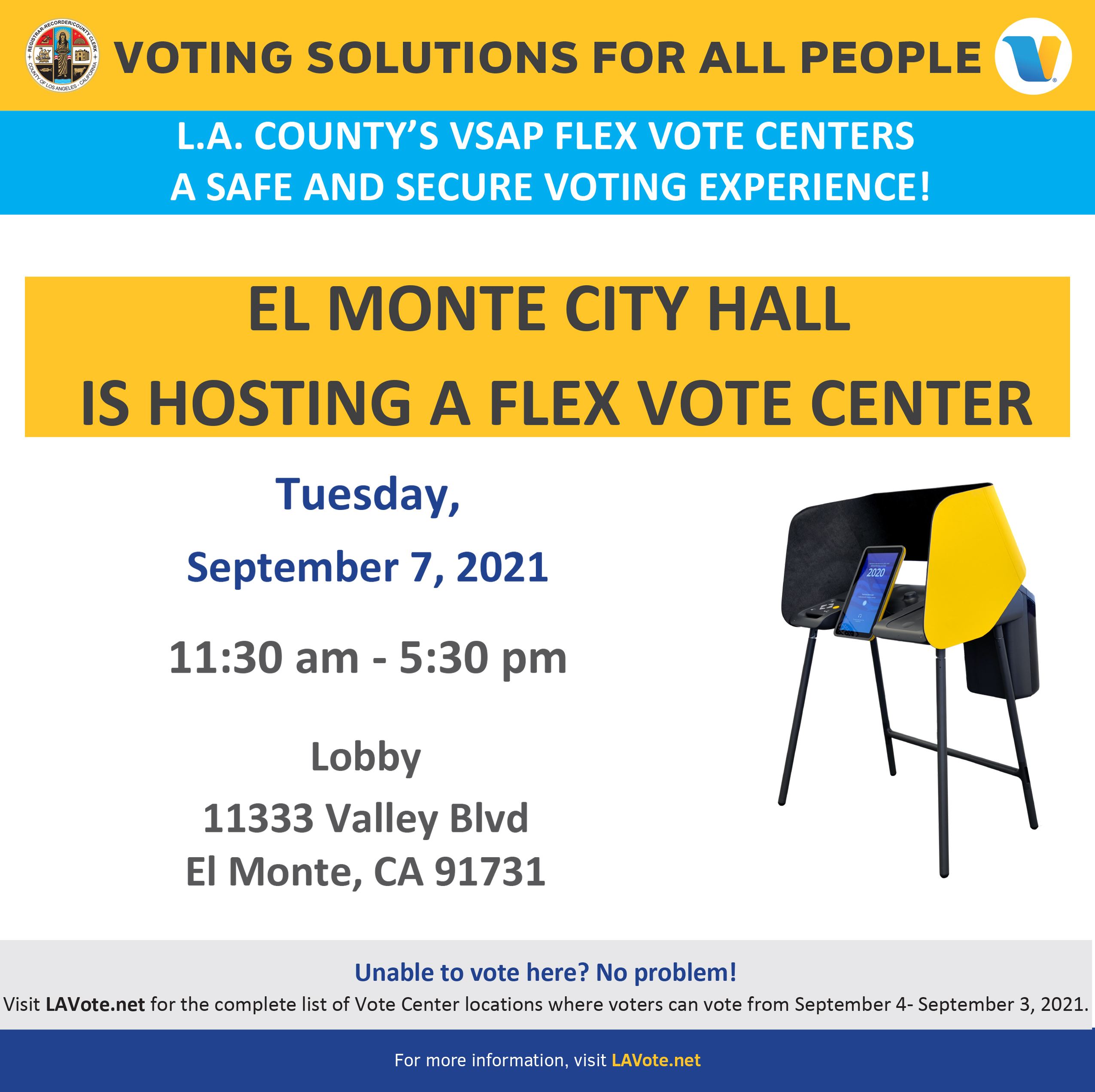 Flex Vote Center Flyer- 9-7-21 -El Monte City Hall