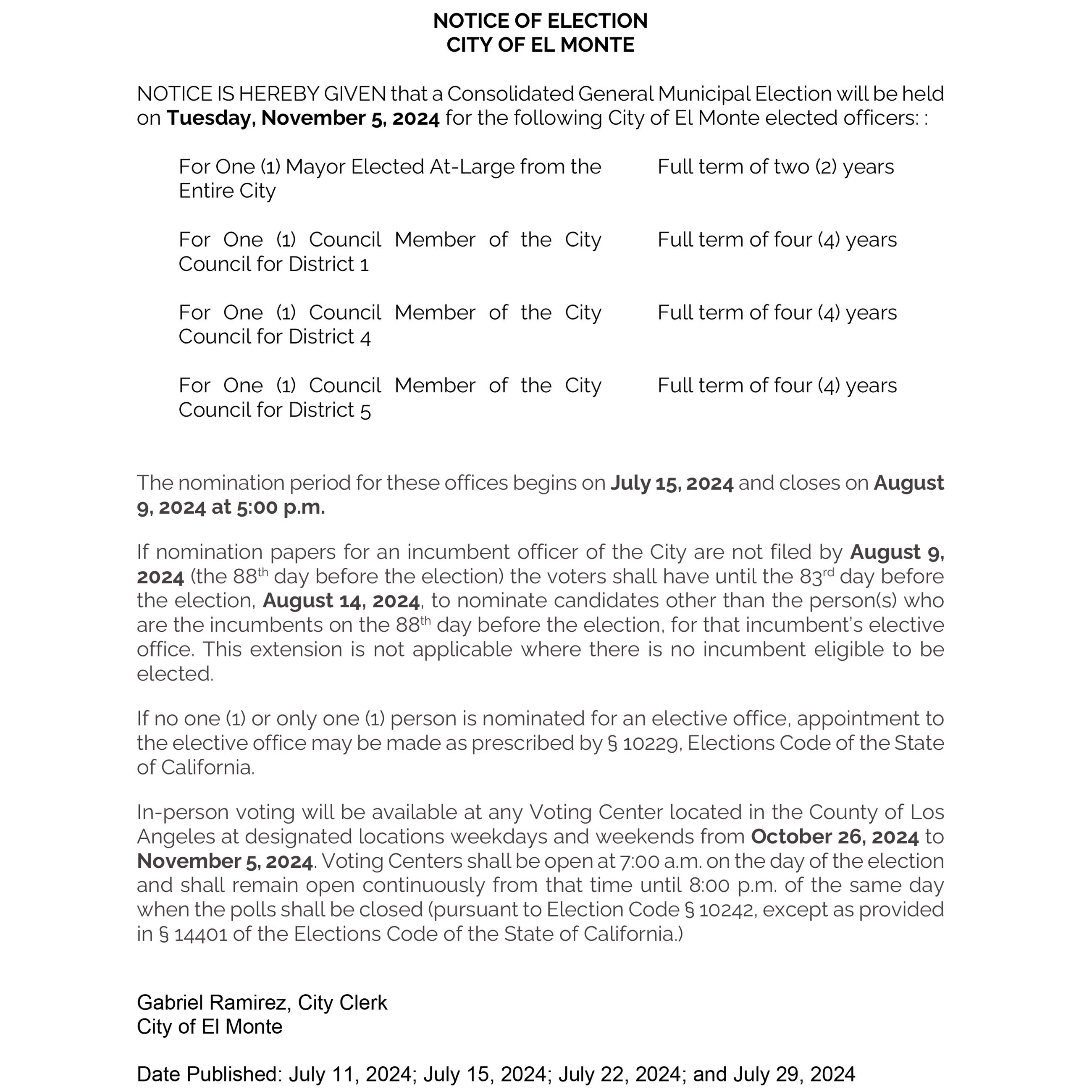 NOTICE OF ELECTION NOVEMBER 5, 2024-1