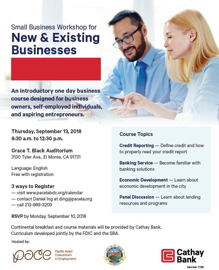 Cathay Bank New Business Workshop Flyer