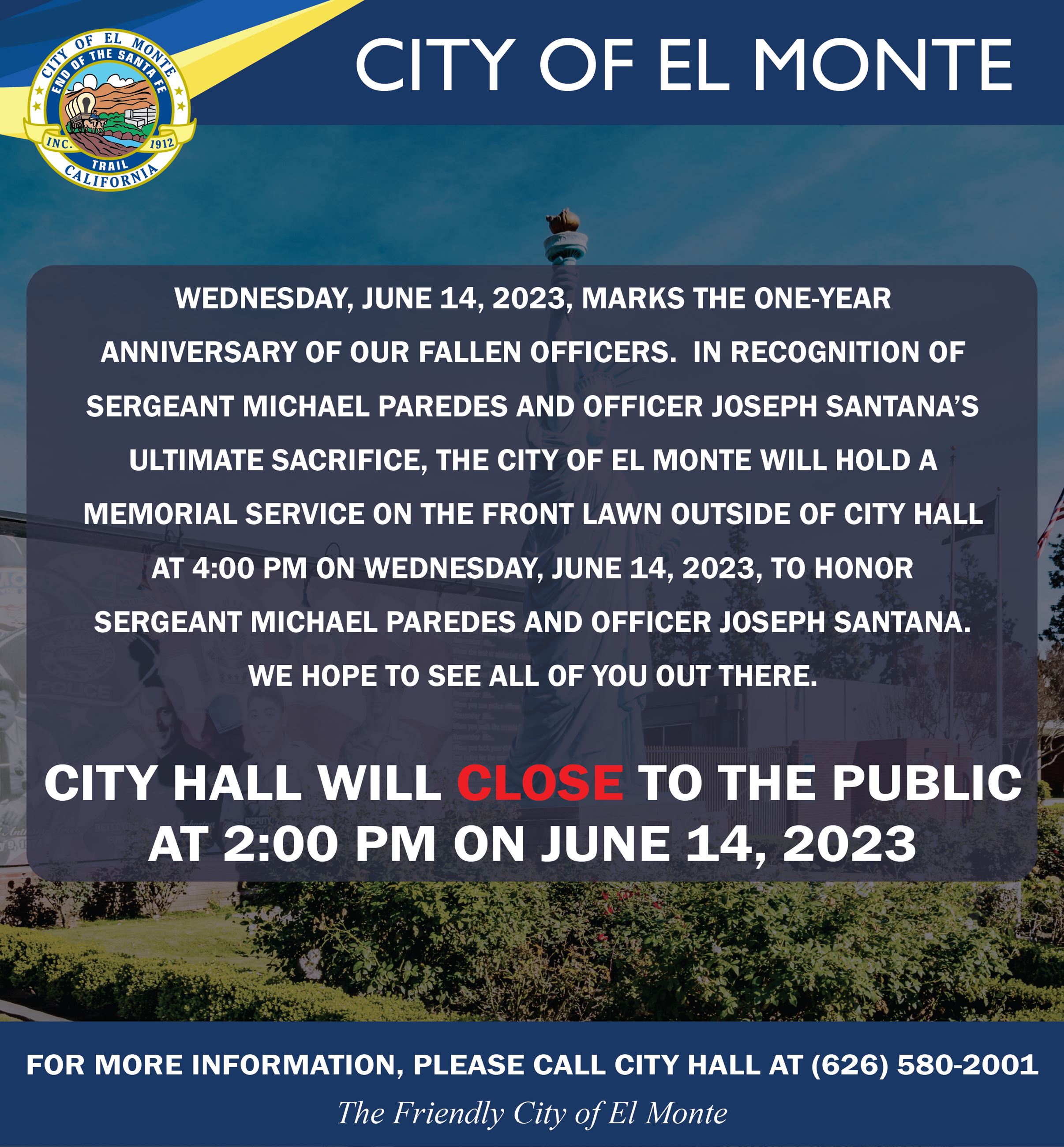 social media - city hall and memorial event